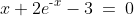 x + 2e^{\text{-}x} - 3 \:=\:0